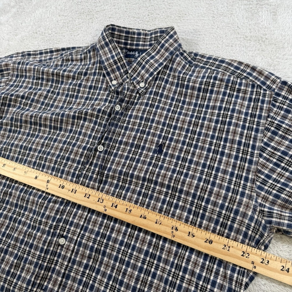 Polo Ralph Lauren Shirt Mens Large Plaid Blaire Cotton Long Sleeve Button Pony - Picture 4 of 7